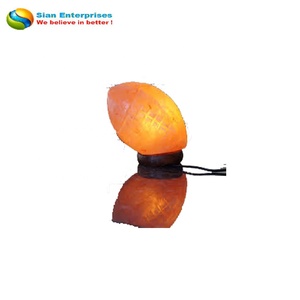 Lámpara de sal del Himalaya, decoración de pelota de Rugby tallada ecológica, hecha a mano, Sian Enterprises, estilo amoroso, Feng Shui, artesanías naturales - Product Image 5