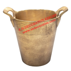 Vente chaude Antique Or Boisson Métal Champagne Seau À Glace avec Logo Personnalisé avec Couvercles Ouverts Seau À Glace D'or - Product Image 5