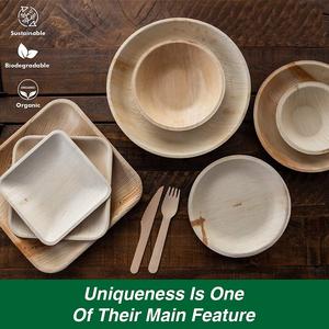Assiettes jetables en feuille de palmier Areca les mieux répertoriées | Assiettes de fête biodégradables et écologiques 100% motif végétal naturel et robuste - Product Image 4