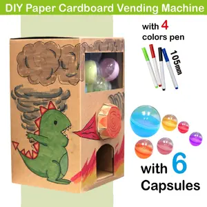 DIY के साथ वेंडिंग मशीन कैप्सूल भाप स्टेम रचनात्मक कागज गत्ता खिलौना शैक्षिक इकट्ठा खिलौना बच्चों के लिए