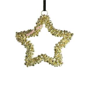 Golden brass metal <b>santa</b> <b>socks</b> handmade new Christmas ornament hanging tree decoration - Product Image 5