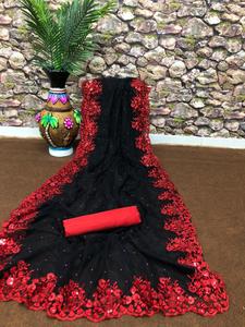 Coton Banarasi doux soie Saree multicolore avec chemisier non cousu pièce nouveau Desirer prix le plus bas pour femme indienne Alphanumero - Product Image 5