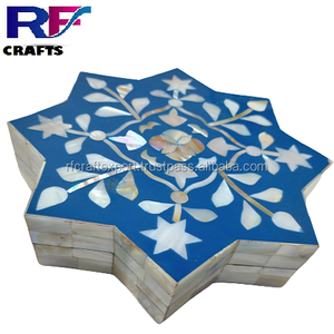 La mejor caja de bandeja árabe Mubkhar Bakhoo hecha a mano, juego de quemador de incienso con incrustaciones de hueso artesanal para decoración del hogar, bandejas para servir - Product Image 3