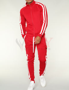 Hombre Jogging Chándal Completo logotipo personalizado Sudaderas Gimnasio Contraste Fleece Joggers Set Chándal - Product Image 5