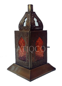 Colorido vidrio y metal en forma de estrella T-Light Holder Mesa Centro de mesa Decoración | Terrario Elegante Marruecos Metal Star Linternas de vidrio - Product Image 6