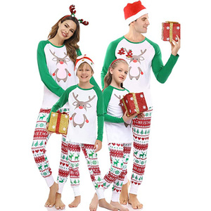 Cotton matching family <b>christmas</b> <b>pajamas</b> parent-child suit sleepwear - Product Image 1
