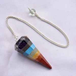 Péndulo de radiestesia facetado de siete Chakras de la mejor calidad, elegante Bola de piedras preciosas de ágata pulida en estilo Feng Shui para la curación - Product Image 2