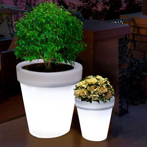 Jardinière lumineuse en résine créative pour hôtel, centre commercial, jardin, grande jardinière éclairée, pots à fleurs LED - Product Image 1