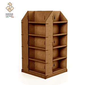 Incredibile display in legno ad incastro. Made in Italy in betulla altezza 165 cm per negozi e supermercati. - Product Image 4