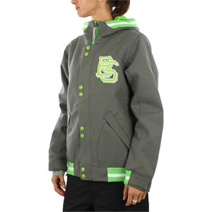 Chaqueta universitaria de mezcla de lana personalizada para mujer, abrigo de béisbol universitario transpirable, patrón de logotipo, botones, bolsillos, Letterman para invierno - Product Image 4