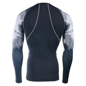 Diseño personalizado MMA Rash Guard para hombres camisa de compresión de etiqueta privada en negro liso - Product Image 2