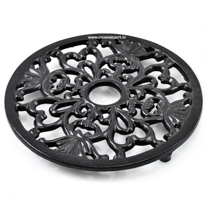 แผ่นรองแก้วอะลูมิเนียมสามขาเคลือบเงาสีดำ,แผ่นรองกันลื่นสามขากันลื่นแผ่นขาตั้งสามขาแบบคลาสสิกสำหรับโต๊ะรับประทานอาหารในห้องครัว - Product Image 4