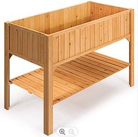 Jardinière surélevée en bois avec pieds, kit de bac à jardin surélevé pour l'extérieur, pour légumes, fleurs, herbes, plantes succulentes, fabriqué au Vietnam