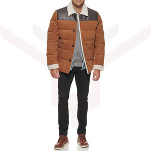 Factory Wholesale Men's Puffer Jackets <b>Quilted</b> Stand Collar Bubble Jacket in Plain Dyed Polyester Lightweight Breathable Winter - Product Image 3