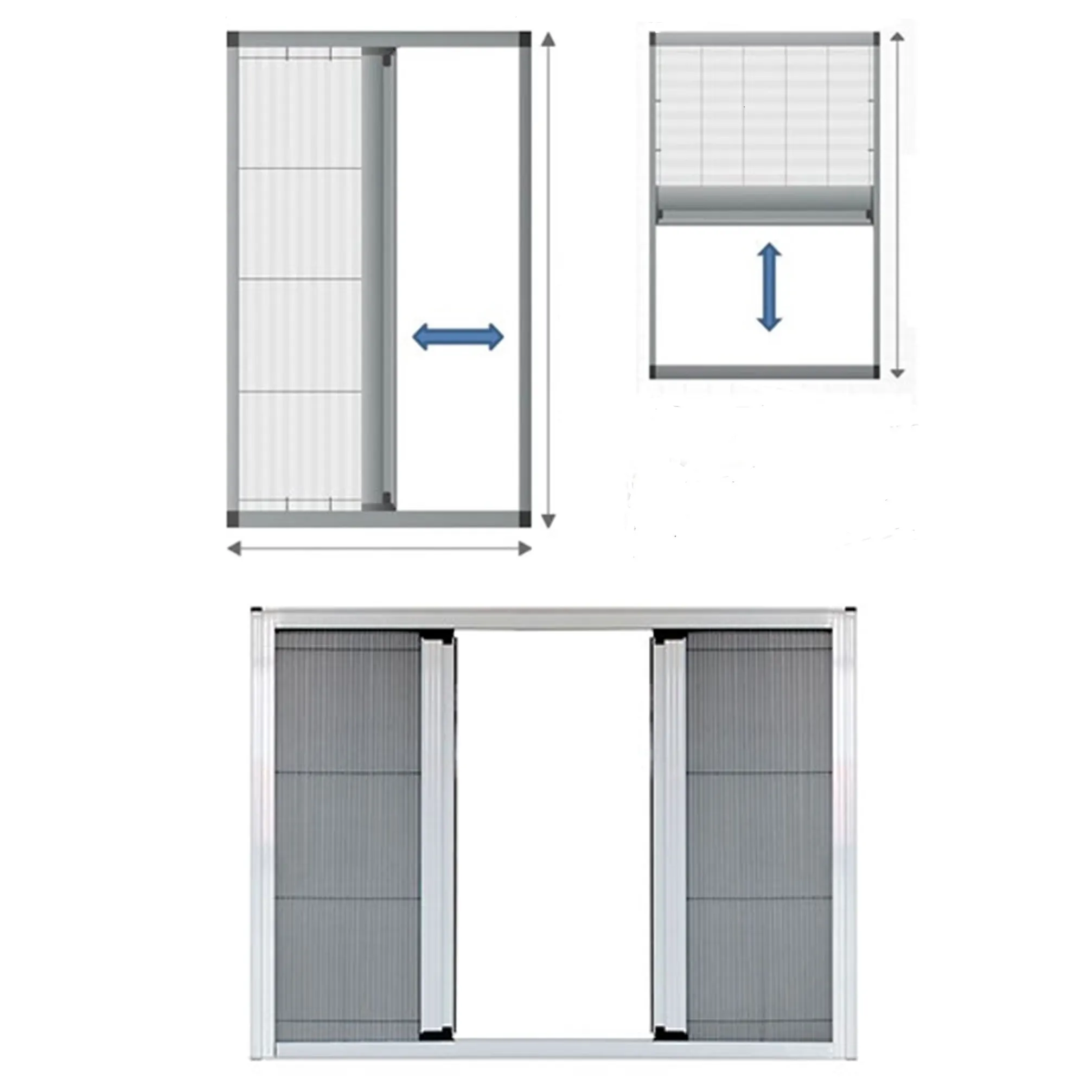 Plisse-pantalla antiinsectos aplicable para puertas y ventanas, perfil de aluminio, malla PES PP, accesorio, venta al por mayor, 4 años de garantía