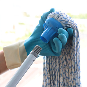 Fregona de cabeza redonda de microfibra lavable para suelo, efecto de limpieza industrial, fregona con mango de aluminio premium - Product Image 3