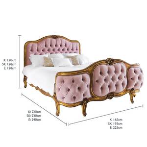 กรอบเตียงกำมะหยี่สไตล์ฝรั่งเศสสีทองทำจากไม้เนื้อแข็งสำหรับเฟอร์นิเจอร์ห้องนอนและเฟอร์นิเจอร์วิลล่า - Product Image 1