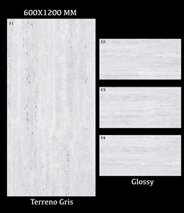 กระเบื้องเซรามิกเคลือบ60x120ผิวมันสีเทาแบบคลาสสิกสำหรับพื้นผนังโดยตรงผู้ผลิตชั้นนำ - Product Image 2