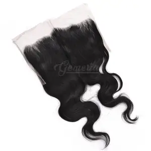 Venta al por mayor personalizado 13*6 pieza libre prearrancada envío rápido para grado Remy para extensiones indias de onda del cuerpo frontales de encaje suizo - Product Image 1