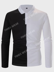 Polo de manga larga de dos tonos para hombre, camisa de alta calidad - Product Image 2