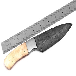 Custom Made Damascus Hunting Skinning <b>Knife</b> with Came <b>Bone</b> <b>Handle</b> Of Scrimshaw (Smk1323) - Product Image 1