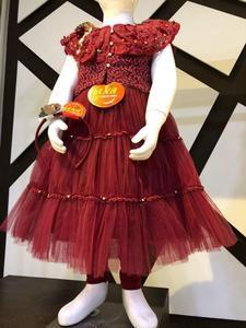 Vestido de satén de lujo para niños con diadema Diseño de secuencia de hilo superior para ropa de fiesta Nueva colección Temporada de primavera - Product Image 6
