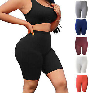New Design Fashion High <b>Waist</b> Workout Gym Biker Shorts for Women <b>Elastic</b> Skinny Short Sweatpants - Product Image 2