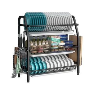 Estante de almacenamiento de utensilios, estante de acero inoxidable para encimera, organizador, escurridor para platos - Product Image 4