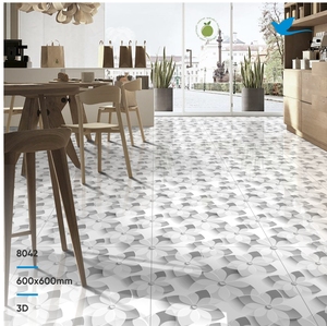 Carrelage en fleurs grises 3D à vente rapide 600 * 600 Décoration intérieure de la maison Aspect élégant et chic Carrelage poli 60*60 Carreaux 24x24 - Product Image 3