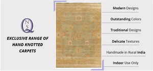 พรมขนสัตว์ถักมือหรูหราทันสมัยพรมพื้นที่ส่งออกของอินเดียสำหรับห้องนั่งเล่นสวดมนต์บ้านและของตกแต่งฮาโลวีน - Product Image 2