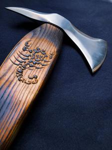 Espiga CNC personalizada hecha a mano hoja de acero pulido y mango de madera con diseño de escorpión para aplicaciones de corte - Product Image 3