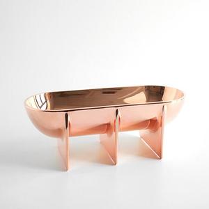 Cuenco de pie de cobre moderno y decorativo, hecho con cocina estadounidense usada de alta calidad, mesa de clúster y restricción de Hotel - Product Image 1