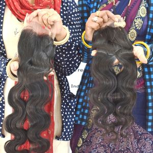 Commandez en ligne maintenant des extensions de cheveux humains vierges bruts alignés sur les cuticules, de type Bodywave, avec fermeture en dentelle 5*5, cheveux indiens naturels, par Export - Product Image 5