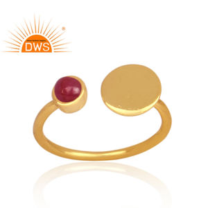 Anillo de Plata de Ley 925 con gema de rubí Natural, joyería chapada en oro - Product Image 2