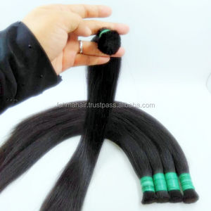 Venta al por mayor de fábrica 100% extensiones de cabello humano natural cutícula alineada cabello Remy trenzado a granel pelucas de cabello virgen crudo 20 "26" 28" - Product Image 1