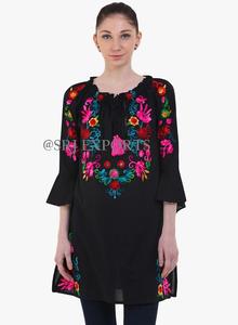 ชุดเดรสสีดำปักลายแฟชั่นฤดูร้อนสำหรับผู้หญิงใหม่ชุดเดรสแขนกุดสีดำผูกเชือกประดับพู่ - Product Image 6