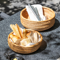 Paniers de rangement ronds hauts multifonctionnels en rotin naturel tressé Wintop, écologiques et durables, pour servir et décorer, pour un rangement soigné