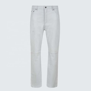 PIHA SPORTS MEN'S WINTER HIGH STREET FASHION NEW DESIGN GENUINE LEATHER PANTS BIKER TROUSER WHITE <b>JEANS</b> STYLE <b>SOFT</b> NAPA LEATHER - Product Image 1