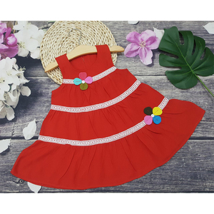 Summer Cute Kids Wear Clothing A-Line Cotton Sleeveless Baby Girls Dresses 2-7 Years Made in Vietnam - Product Image 4