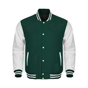 Chaqueta de lana de manga de cuero para hombre, chaqueta de béisbol de diseño personalizado para exteriores, chaquetas de universidad para invierno - Product Image 1