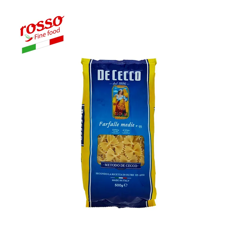 La migliore pasta italiana De Cecco farfalle medie 500g-pasta da esportazione di alta qualità