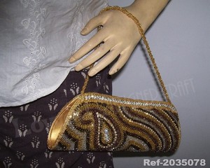 Lowellcraft Clutch Indian Wedding Personalized <b>Name</b> Designer Zardousi Embroidered Satin Handmade Women From Delhi - Product Image 4