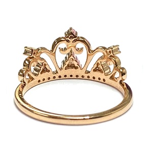 Bague de fiançailles en or blanc massif 18 carats avec diamants, design Couronne de la Reine Elizabeth, pour adolescente - Product Image 3