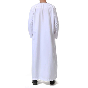 Ropa islámica de cuello redondo para hombres musulmanes de Oriente Medio Color sólido diseño árabe Jubba vestido traje logotipo personalizado de alta calidad - Product Image 6