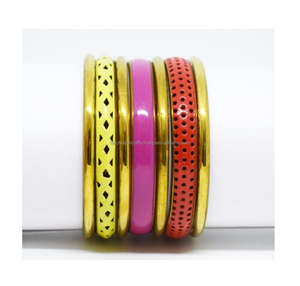 1970 Handmade Colombia Jewelry Shows Colorful Thick Brass <b>Bangle</b> Set for Women Nairobi Kenya <b>gold</b> color bracelet - Product Image 1