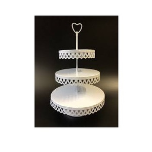 Présentoir de gâteau de mariage en métal dentelle de 12 pouces dernier style INS présentoir de gâteau en fer élégant cristal alimentaire style Cupcakes Desserts sac - Product Image 3