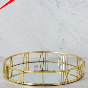 Unique Attractive Design White <b>Marble</b> Serving <b>Tray</b> with Decorative Brass Handles Kitchenware Serving <b>Tray</b> - Product Image 3