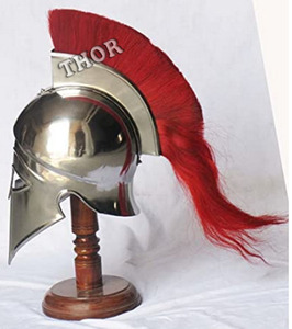 Armor Roman Red Plume 18g Casco de acero Galen con soporte Vintage Decoración para el hogar Regalos Romano Imperial Centurion Casco histórico - Product Image 2