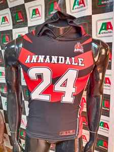 Camiseta personalizada por sublimación para adultos y jóvenes, camiseta de poliéster con malla elástica, uniforme de fútbol americano 7on7, 2025 - Product Image 6