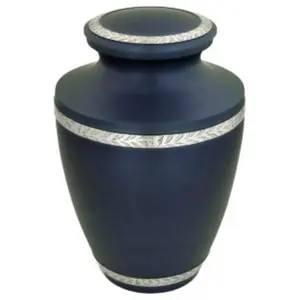Urn de metal azul gravado com novo design, urno preto, cor preta, urso azul, gravado, adulto 200 urn cúbico para cinzas humanos